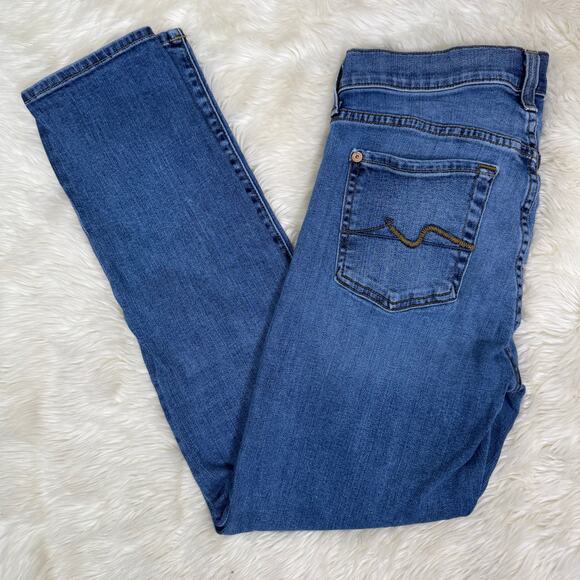 7 for All Mankind Josefina Skinny Button Fly Ankle Jeans Size 24 - Picture 12 of 12